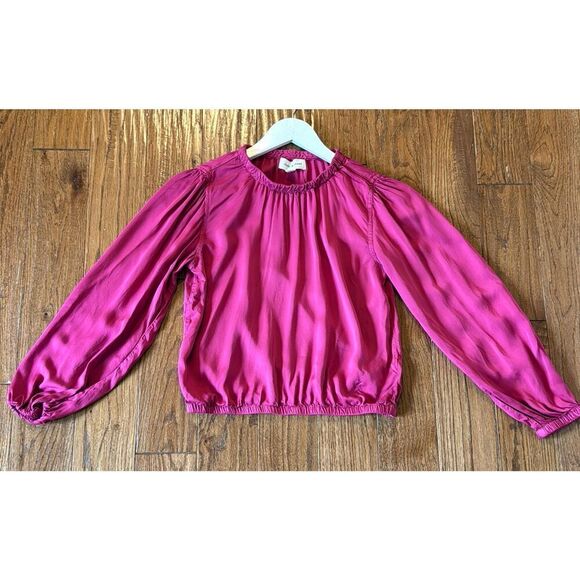 Anthropologie Cloth & Stone pink cropped satin blouse xs - Picture 10 of 11